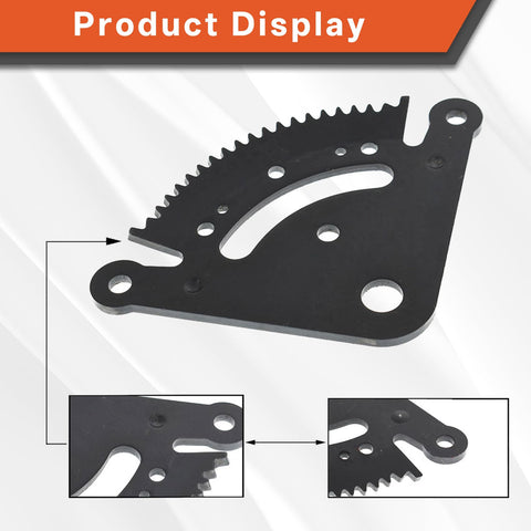 Beefed Up Steering Sector And Pinion Gear With Bushings Replacement For John Deere 102-145 Tractors, metal gear plate close-up.