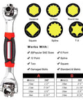 52 In 1 Socket Wrench Kit With 360 Degree Rotating Head For Home And Auto Repairs, All In One Spanner Tool With Metric And Standard Sizes