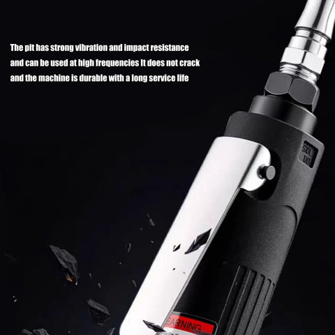 Professional 90 Degree Angled Air Powered Die Grinder Delivering Badass Pneumatic Power And Precision Chuck for rust stripping, showing durable black aluminum body.