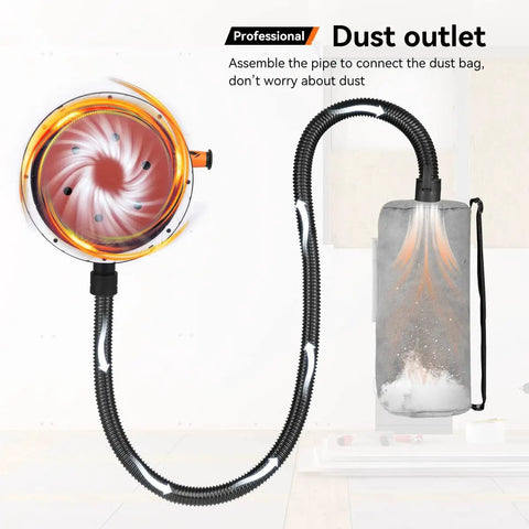 Powerful 800W Electric Drywall Sander With Vacuum And LED Light dust outlet and collection bag