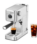 No Hassle One Touch Espresso Maker For Latte Americano Iced Coffee Silver Chassis Pro Grade Pump Auto Milk Frother making espresso.