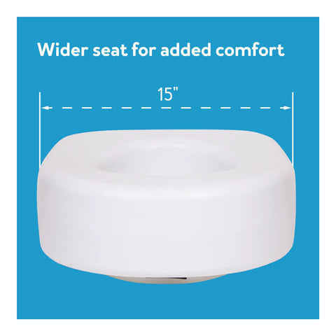 Built Tough White Toilet Seat Riser Adds Five Inch Height For Seniors Providing Extra Comfy Support 300 Pound Weight Limit With Sure Grip No Slip Base Universal Fit Fits Like A Glove