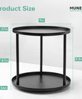 9 Inch Rotating Lazy Susan Organizer Two Tier Metal Spice Rack Black Rust Resistant Easy Glide