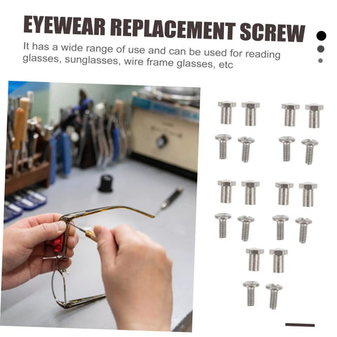 Eyeglasses Repair Kit With Replacement Screws And Screwdriver For Sunglasses And Glasses Quick DIY Fix Toolkit in use with tools visible.