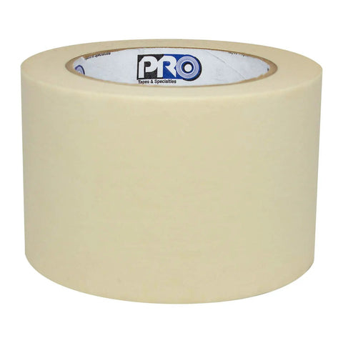 General Purpose Crepe Paper Masking Tape 60 Yards By 3 Inches Tan, single roll, showing clear tan color and sturdy build