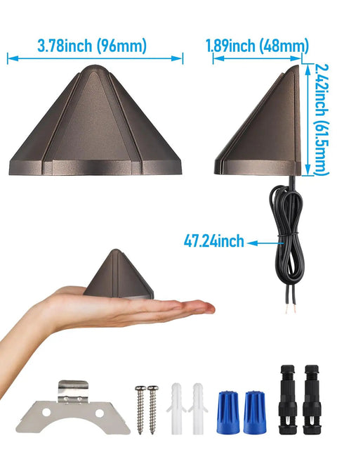 Low Voltage LED Deck Lights 5CCT 12-24V AC DC Triangle Stair Railing Light IP65 Aluminum Outdoor Landscape Step Lighting