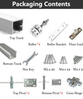 Heavy Duty Folding Barn Door Hardware Kit With Zero Friction Aluminum Tracks And Ride Smooth Ball Bearing Rollers equipment components.