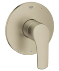 Eurosmart Shower Valve Trim in Brushed Nickel With StarLight Finish, Concealed Mounting for a Clean Look, Compatible With GrohSafe Universal Pressure Balance Rough In Valve 35 015, Scratch Resistant, Easy To Clean, Boss Level Shine