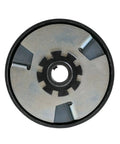Top Notch Heavy Duty Centrifugal Clutch For Go Kart, steel clutch viewed from the top, designed for 10 tooth sprocket compatibility.