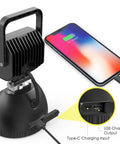 Rechargeable Foldable LED Work Light 32W with 8000mAh Battery, IP65 Waterproof, USB charging feature shown