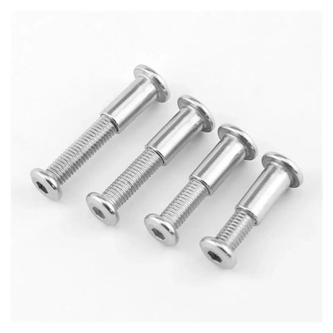 Flat Head Set Screw Hex Socket Fastener Two Piece Furniture Fitting Kit For Beds Chairs Tables And Cabinets 15mm Bolt Pair