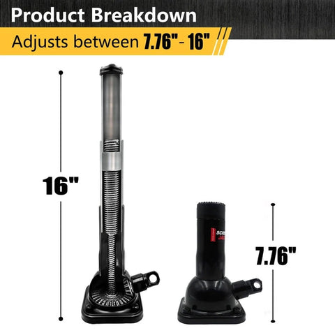 2 Ton Spiral Screw Car Jack For Pickup Trucks Not Hydraulic Adjustable 7.76 To 16 Inches 4,000 Lb Capacity Steel