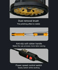 Dust removal brush and anti-slip handle of a Badass Cordless Brushless Angle Grinder Featuring Variable Speed Control.
