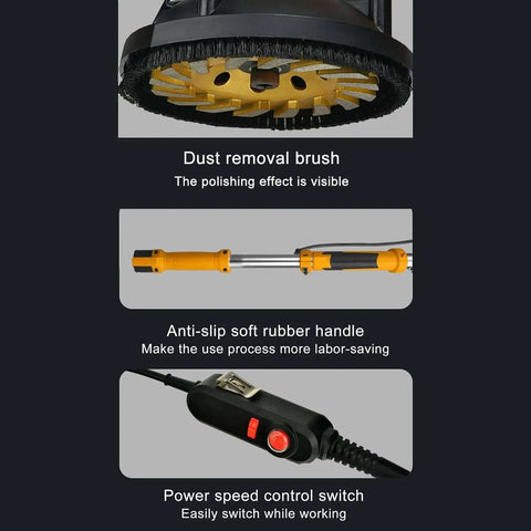 Dust removal brush and anti-slip handle of a Badass Cordless Brushless Angle Grinder Featuring Variable Speed Control.