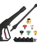 Pressure Washer Gun Replacement Kit With Jet Wand And Five Nozzles, Wide Compatibility For Ryobi, Karcher, Greenworks And PowerStroke