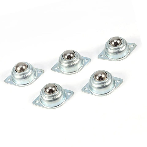 5 Pcs Transfer Bearing Balls Zinc Plated Steel For Conveying Systems And Material Bins Easy Install Linear Motion Components Flexible Bearings For Electronics Hardware Mechanical And Food Applications shown in a 5-piece set