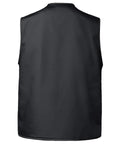 Back view of Kickass Lightweight Carpenter Work Vest For Electricians And Woodworkers featuring durable black material.