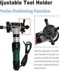 Tough As Nails Electric Pipe Beveler With Internal Expansion Groove Chamfer Tool showing adjustable tool holder for precise positioning.
