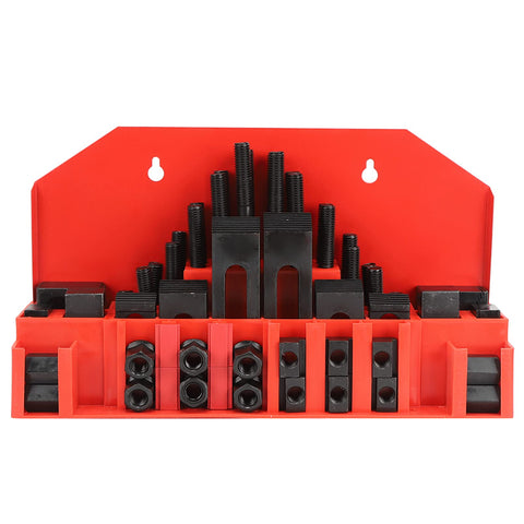 24Pcs T Slot Clamp Kit For Lathe And Milling Machines Built Tough With Strong Clamping Force in red storage organizer