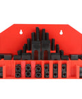 12Mm T-Slot Clamp Kit For Milling And Lathe Tools, 58-Piece Template Jig Set in red case