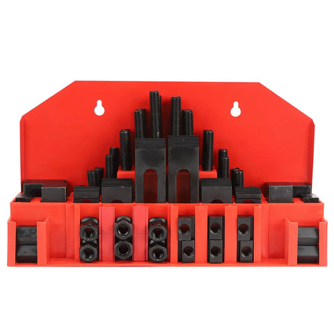 58 Piece Heavy Duty T Slot Clamp Kit With Stepped Press Plates For Lathe Milling Machine And CNC Workpieces Tools Pro Grade Clamping Set