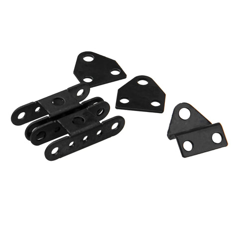 Black steel components of Hard Leaf Spring Suspension Steel Bar Kit for RC4WD D90 1/10 RC Rock Crawler, 128mm spacing, durable.