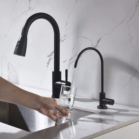 Real Deal Oil Rubbed Bronze Drinking Water Faucet For Reverse Osmosis Systems With Non Air Gap Design And Lead Free 304 Stainless Steel Construction delivering smooth flow in use.