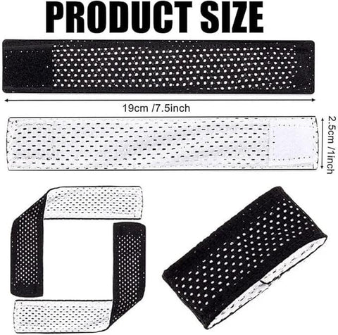 Eight Pcs Jersey Sleeve Bands For Sports Shirts, Breathable Mesh Sleeve Holders With Hook And Loop Fasteners, shown in various views