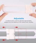 Hands adjusting U Shape Cabinet Door Locks For Kid Proofing Double Doors Simple Install Child Safety Latches, durable ABS.