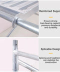 Close-up of Portable Foldable Steel Scaffold Tower Featuring Wide Non Slip Platform with reinforced support details.