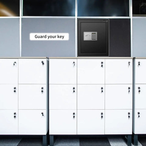 80 Keys Cabinet Pro Grade With Sensor Light And Electronic Key Safe Pin Code Keyless Storage Box For Keys Secure Wall Mount Safe With 80 Key Tags For Home Office Use installed in office wall