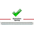 Prime-Line extension spring, nickel-plated steel, 0.105 GA x 1-1/16 in x 7 in, single loop, open ends