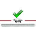 Extension Spring Set 2 Pack Nickel Plated Spring Steel Construction 0.105 GA Three Quarters Inch Outside Diameter 2 Inch Long