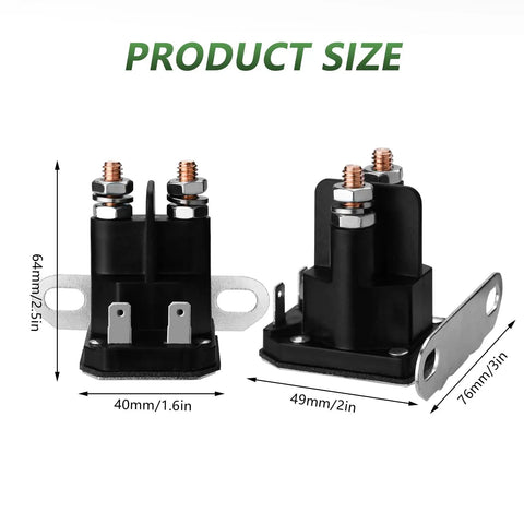 12V Starter Solenoid For Riding Lawn Mowers And Tractors Compatible With John Deere Cub Cadet MTD Troy Bilt Trombetta Replacement Relay 725 04439 725 04439B GY22476 AM138068 862 1211 211 16, 64x40x49x76mm