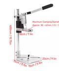 Baxyadex Universal Bench Drill Press Stand with sturdy aluminum alloy body and 25 mm stainless steel column, 400mm height.