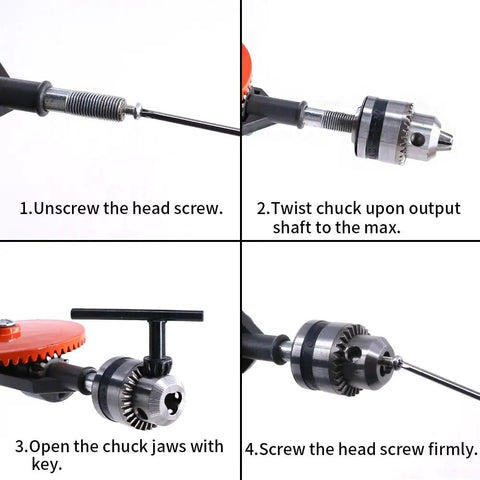 Powerful Mini Hand Drill With 1/4 Inch Capacity And 13 Piece Drill Bit Set DIY Friendly Manual Drill With Steel Double Pinions Easy Grip Handle For Wood And Plastic Projects