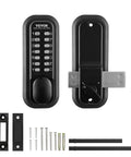 Rugged Mechanical Keyless Entry Lock With 14-Digit Keypad For Outdoor Gates And Garages, Waterproof Zinc Alloy Build, Battery-Free Operation, Zero-Hassle Assembly, Heavy-Duty Security For Sheds And Yards with accessories.
