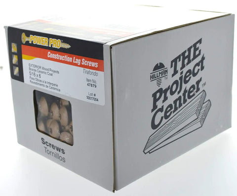 Beefy Heavy Duty Lag Screws Five Sixteenths By Six Inches With Star Drive Truss Head Bronze Epoxy Coat box packaging