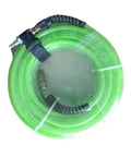 Coiled Industrial Interchange Air Hose Pro Grade With Ball Coupler And Air Safety Plug, Reinforced Polyurethane Tubing, 300 PSI, 1/4 in x 100 ft, Transparent Green