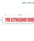 Fire Extinguisher Inside Sticker Sign 4 Pack 9 By 1.7 Inch Laminated Vinyl Peel And Stick Indoor And Outdoor Weatherproof UV Resistant
