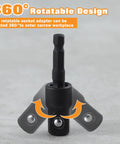 Go-To Flexible Drill Bit Extension Set With Right Angle Attachment 360 Degree Rotatable Hex Shank Socket Adapter close-up