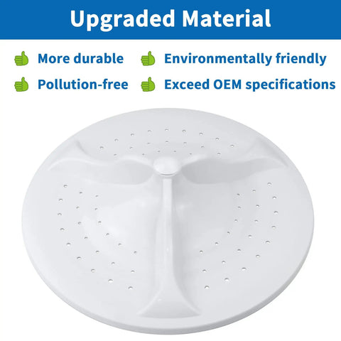 Washer Wash Plate Replacement For Front Load Washers Durable White Part W10752283, shown in upgraded material detail