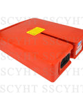 Upgrade Your PTE20N Electric Pallet Jack With This Rock Solid 48V 20AH LiFePO4 Lithium Battery Pack Featuring Compact 378X280X75mm Design shown from top view with six pin charging port.