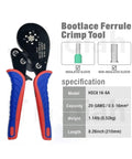 Super Versatile Wire Ferrule Crimping Tool Kit With Ergonomic Pliers And Hexagonal Dies For 0.08-16mm² Cables, Perfect Pro Gear For Electricians, blue red handle