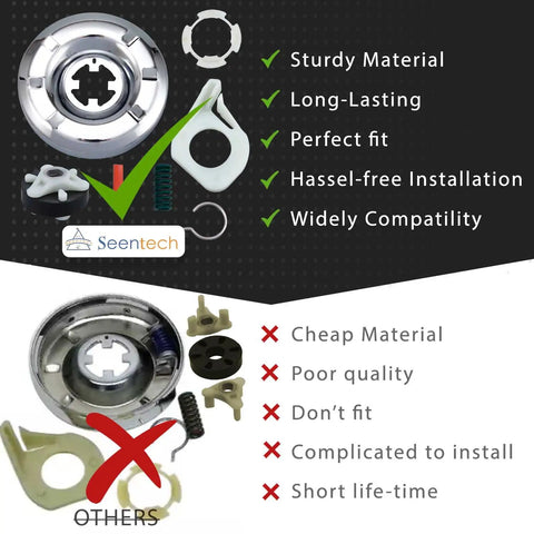 DIY Washer Repair Kit With 285753A Motor Coupling And 285785 Clutch Kit For Whirlpool And Kenmore Washers, top-down parts comparison