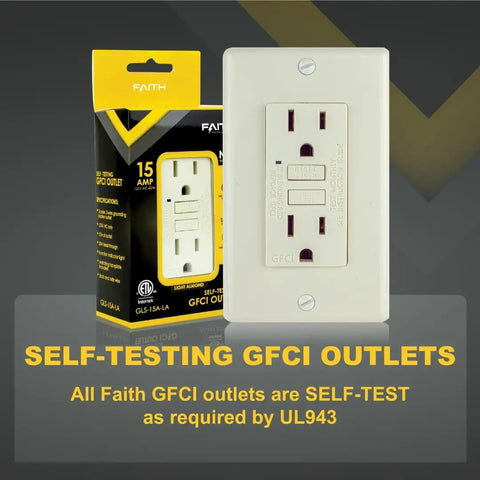 Slim GFCI Outlets 10 Pack 15A 125V ETL Listed Non Tamper Resistant Duplex Receptacles With LED Indicator Self Test