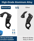 Comparison of Cannondale KP284 Derailleur Hanger Replacement with different alloy types for MTB and road bikes.