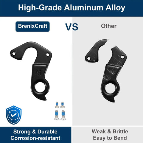 Comparison of Cannondale KP284 Derailleur Hanger Replacement with different alloy types for MTB and road bikes.
