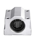 One Piece Linear Motion Bearing Slide for CNC Parts and 3D Printer Parts Smooth Ball Bearing Glide Models SCS6UU to SCS20UU and SCS8LUU to SCS13LUU Ideal for Precision Machine Tools and Pro Level Projects silver aluminum block with ball bearing