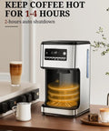 14 Cup Programmable Drip Coffee Maker With Timer Keep Warm Plate Auto Pause Reusable Filter Self Cleaning Stainless Steel Carafe And Large Borosilicate Glass Pot No Fuss Easy To Use on kitchen counter